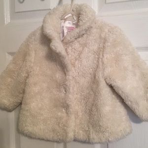 Fuzzy and warm winter white faux fur jacket